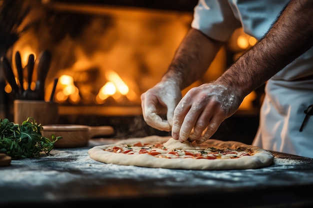 Photo a woman and a child are making a pizza with tomatoes and cheese