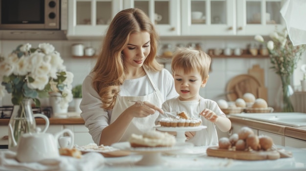 Woman and Child in the Kitchen