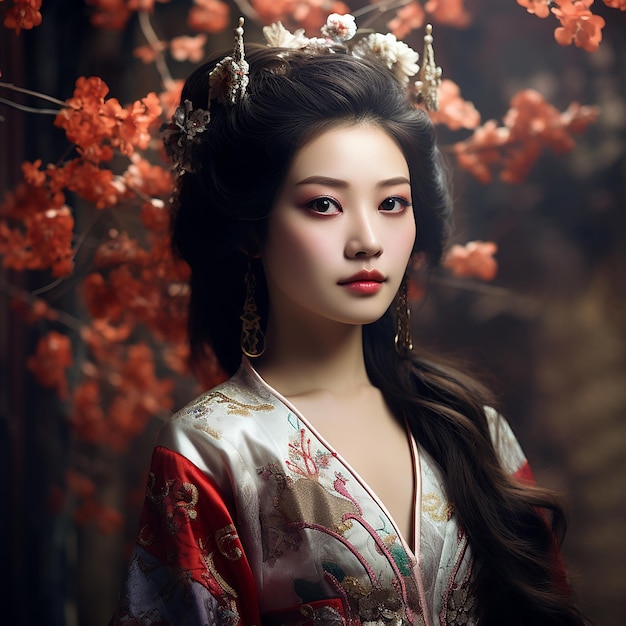 Woman in Chinese Traditional Dress Portrait