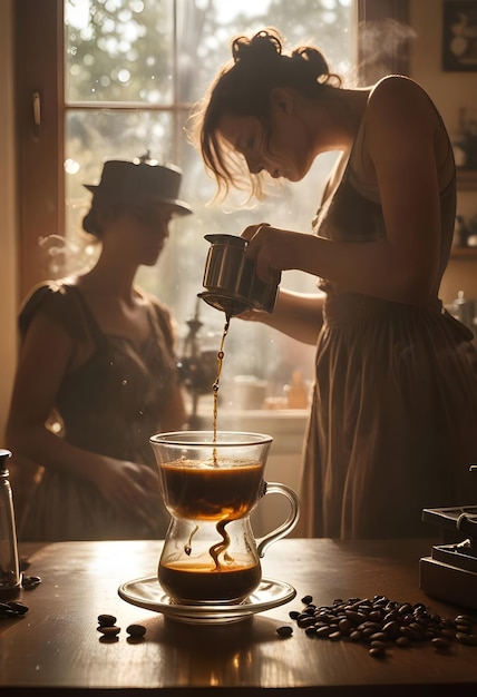 woman and coffe