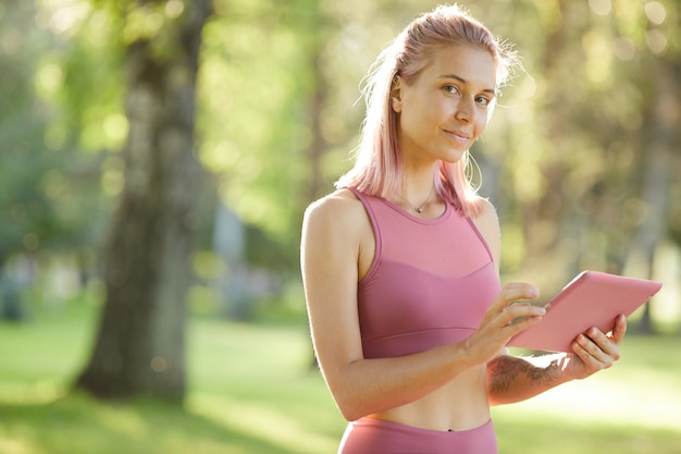 Woman communicating online