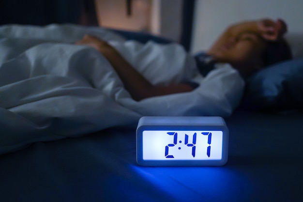 woman could not sleep while it was very late