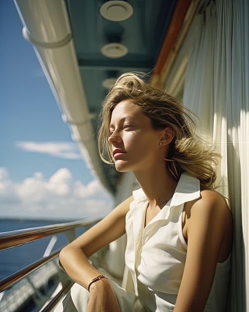 a woman on a cruise