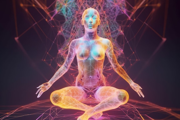 Woman in deep meditation Generate Ai