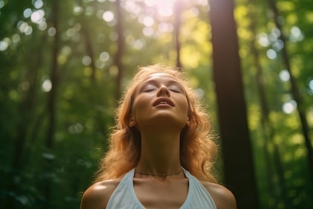 Woman in deep meditation Made with Generative AI