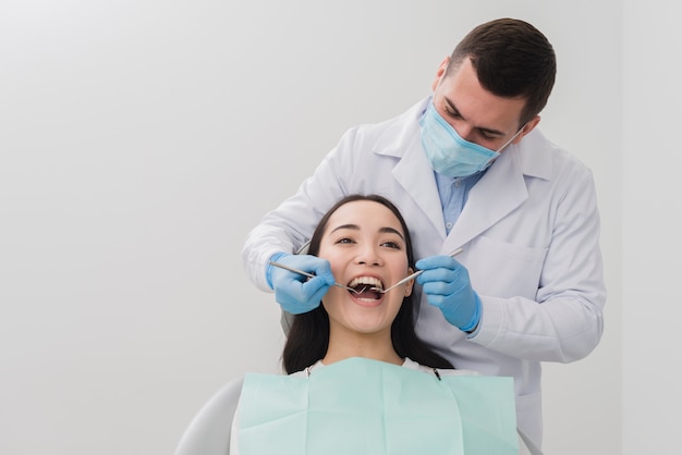 Woman at the dentist