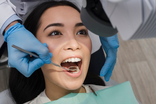 Woman at the dentist