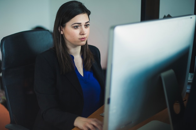 Woman at desktop working