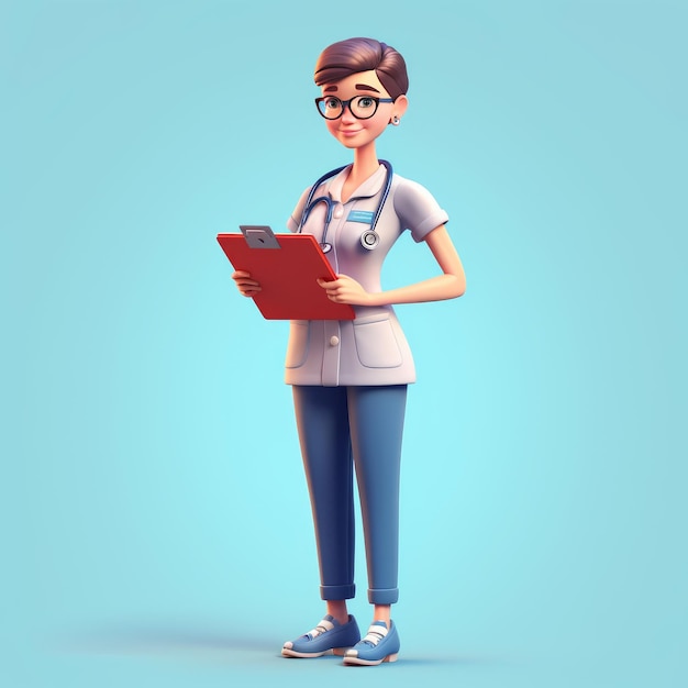 A woman doctor holding clipboard generative AI