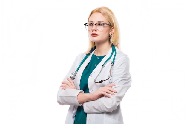 Woman doctor with stethoscope