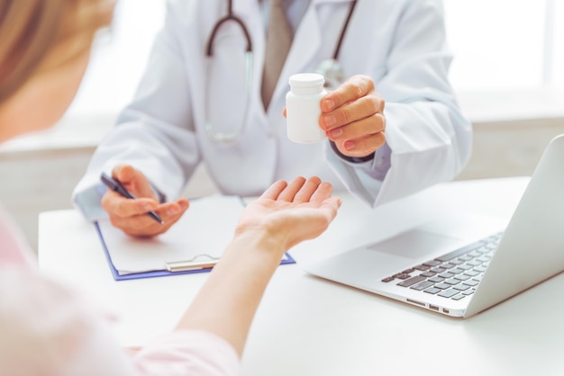 Woman at doctor