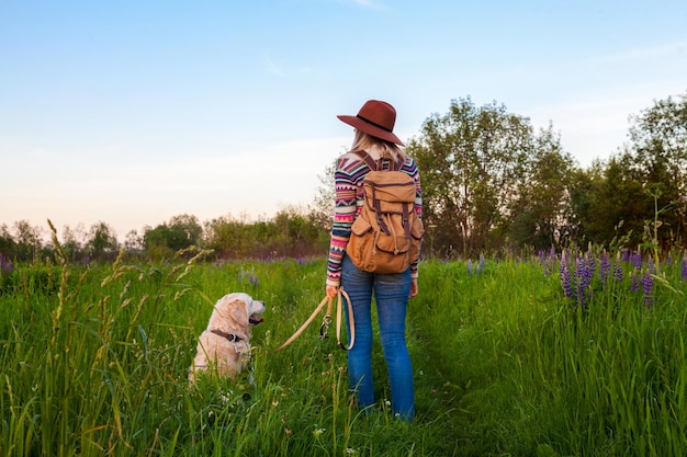 Woman and dog