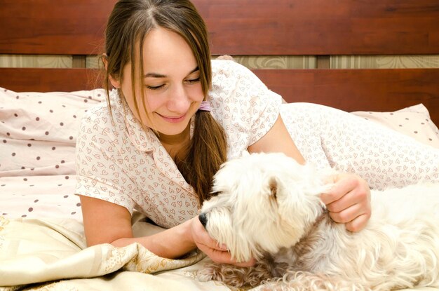 Woman and dog