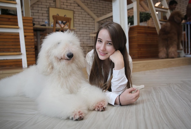 Woman and dog