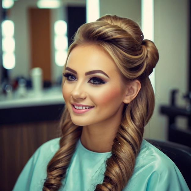 a woman doing hairstyle