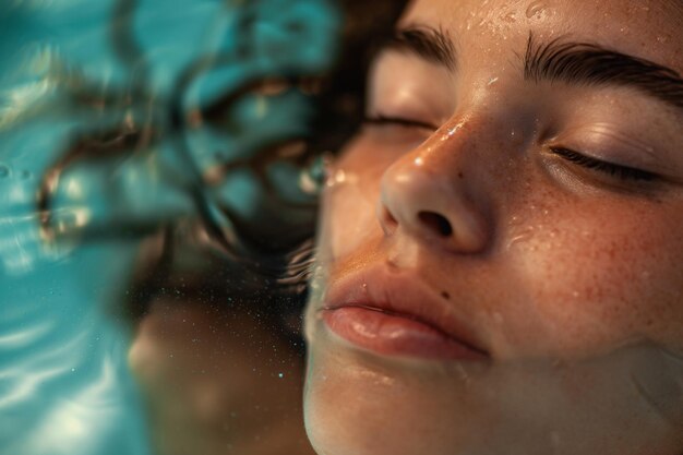 Photo a woman doing a spa closeup indulge in tranquil bliss a closeu look at a woman enjoying spa treat