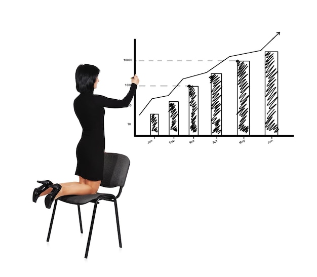 Woman drawing graph