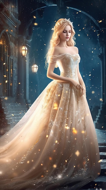 A woman in a dress from the disney movie disney