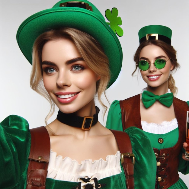 Photo woman dressed up for st patricks day