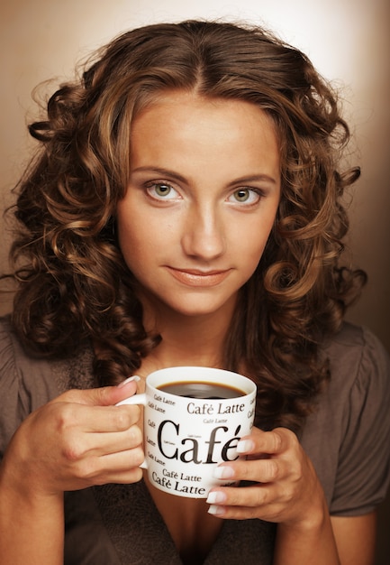 Woman drinking coffee