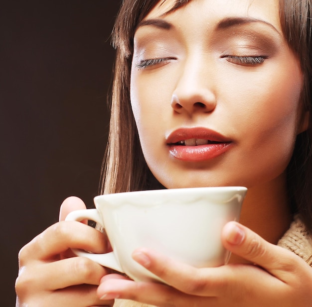 Woman drinking coffee