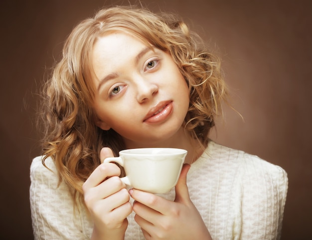 Woman drinking coffee