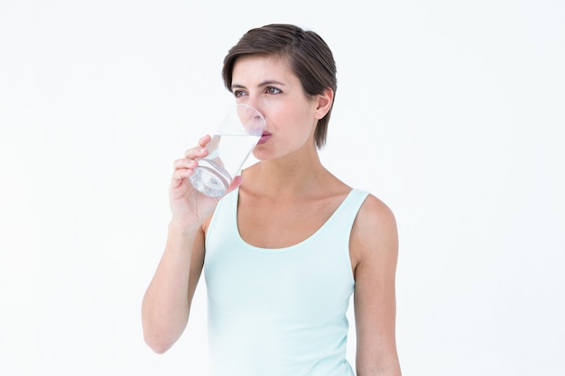 Woman drinking glass of water 