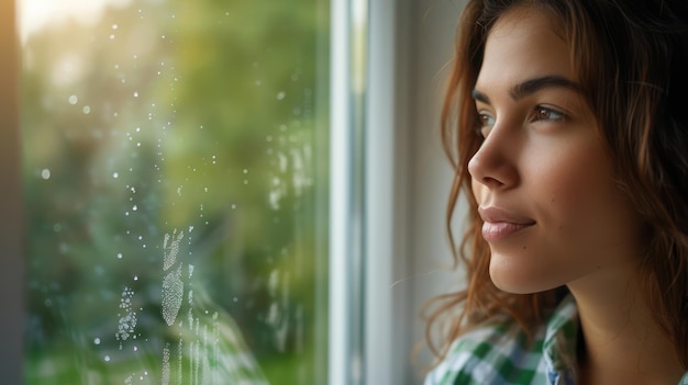 Woman Dusting an Antique Window Pane A Simple Home Maintenance Task Keep Your Windows Sparkling