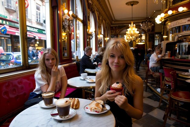 Woman eating danish smorrebrod in restaurant