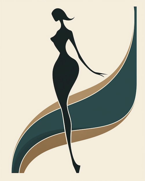 woman elegant body art illustration