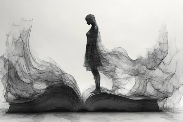 Woman Emerging from Book