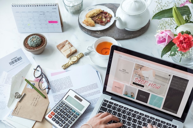 Woman enjoy online shopping