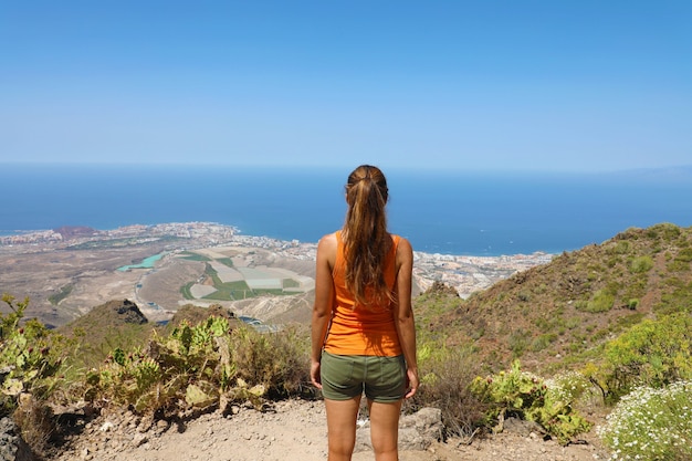 Woman enjoying the view in Tenerife Island