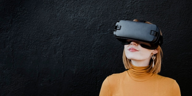 Woman enjoying a VR experience