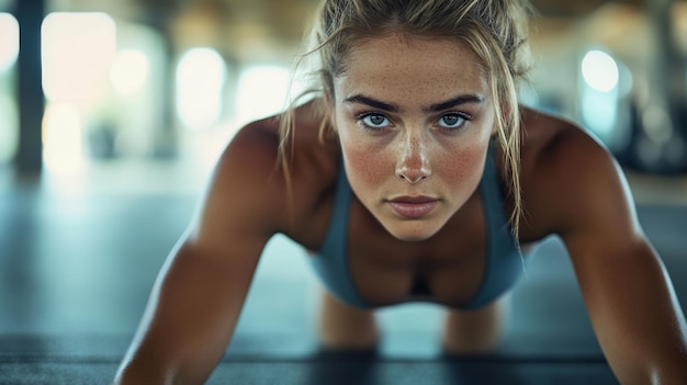 Photo woman exercising in gym