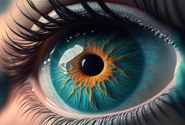 Woman Eye Close Up View Generative AI Art