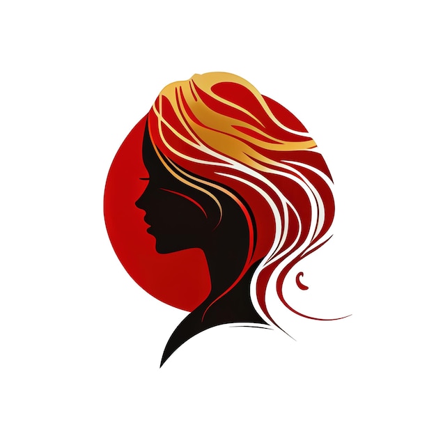 woman face silhouette with waves for cosmetics beauty salon logo  made with Generative AI