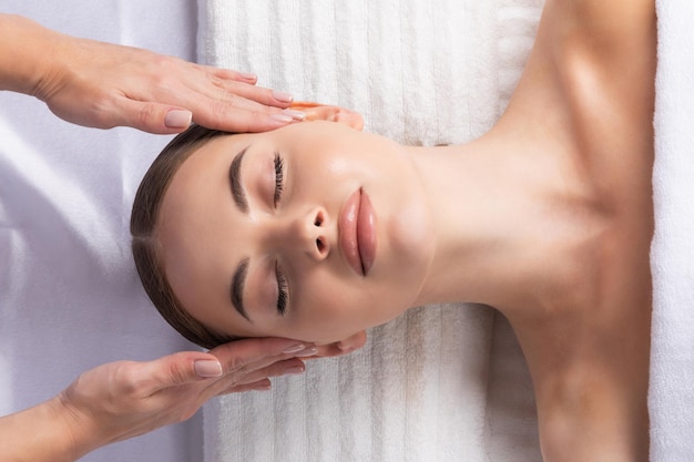 Woman at facial massage