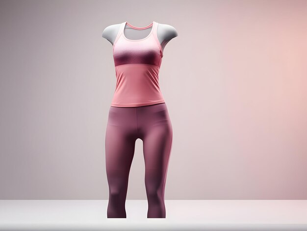 Photo woman fitness suit mockup 3d woman fitness suit mockup female gym and sport suit mockup