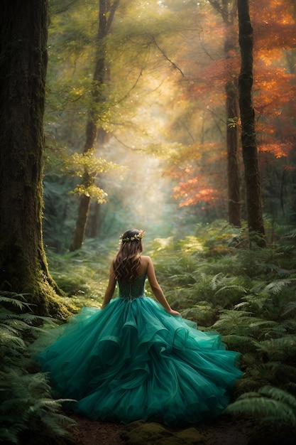 woman in a forest