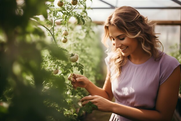 Woman in Garden with Scissors