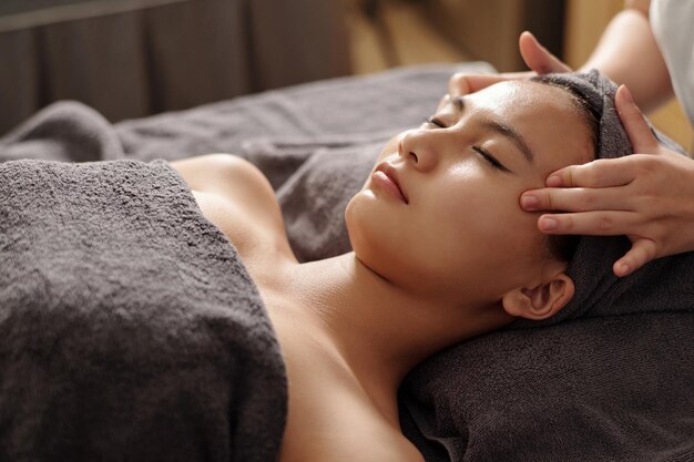 Woman Getting Face Massage