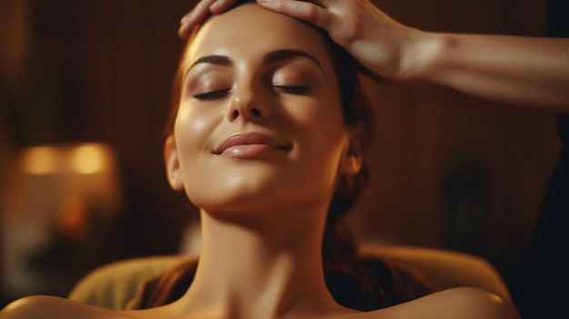 Woman getting a massage at a spa