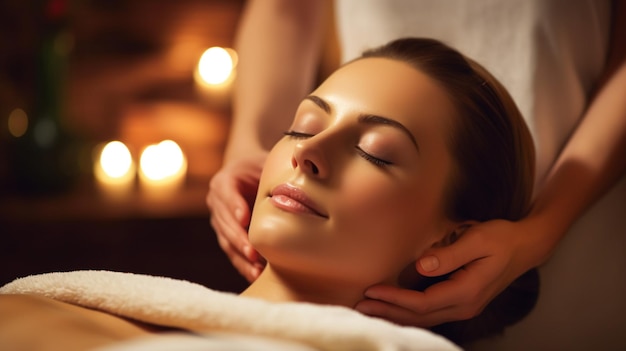 A woman getting a massage at the spa