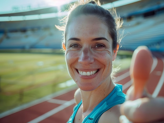 a woman giving a thumbs up sign that says quot thumbs up quot