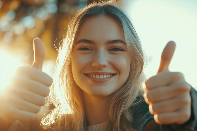 Woman Giving a Thumbs Up