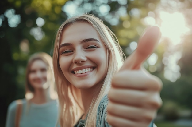 Woman Giving a Thumbs Up