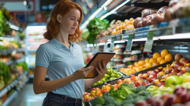 Photo the woman in grocery store