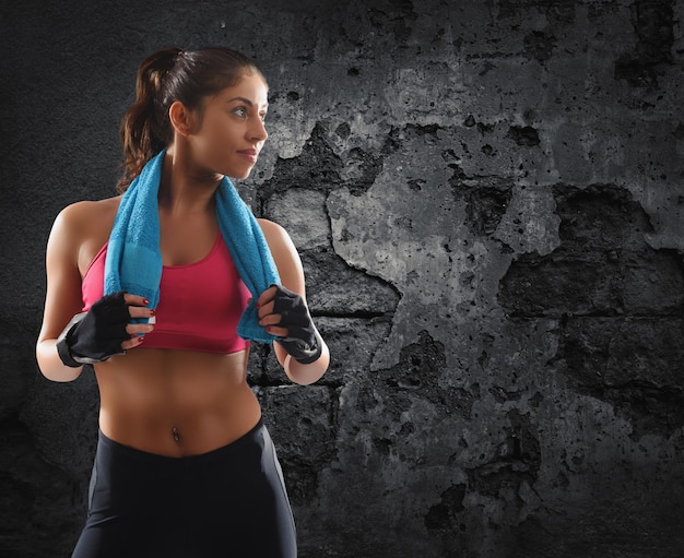 Woman at the gym ready to start fitness lesson