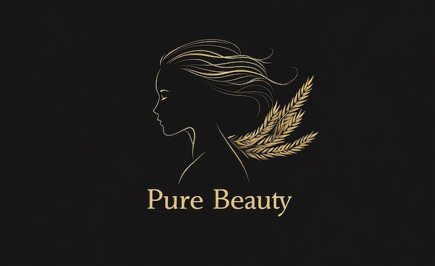 Photo woman hair salon gold gradient logo design